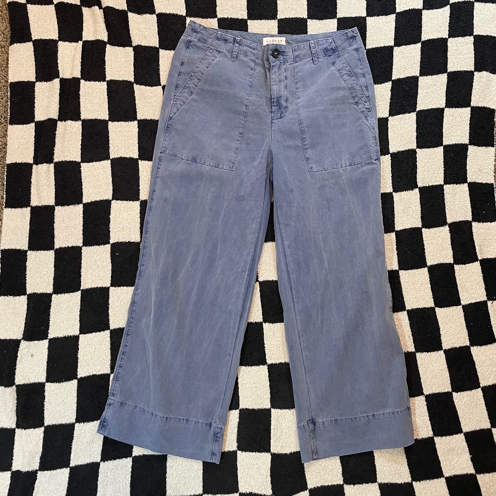 velvet by graham & spencer mya utility pant ankle length blue size 10